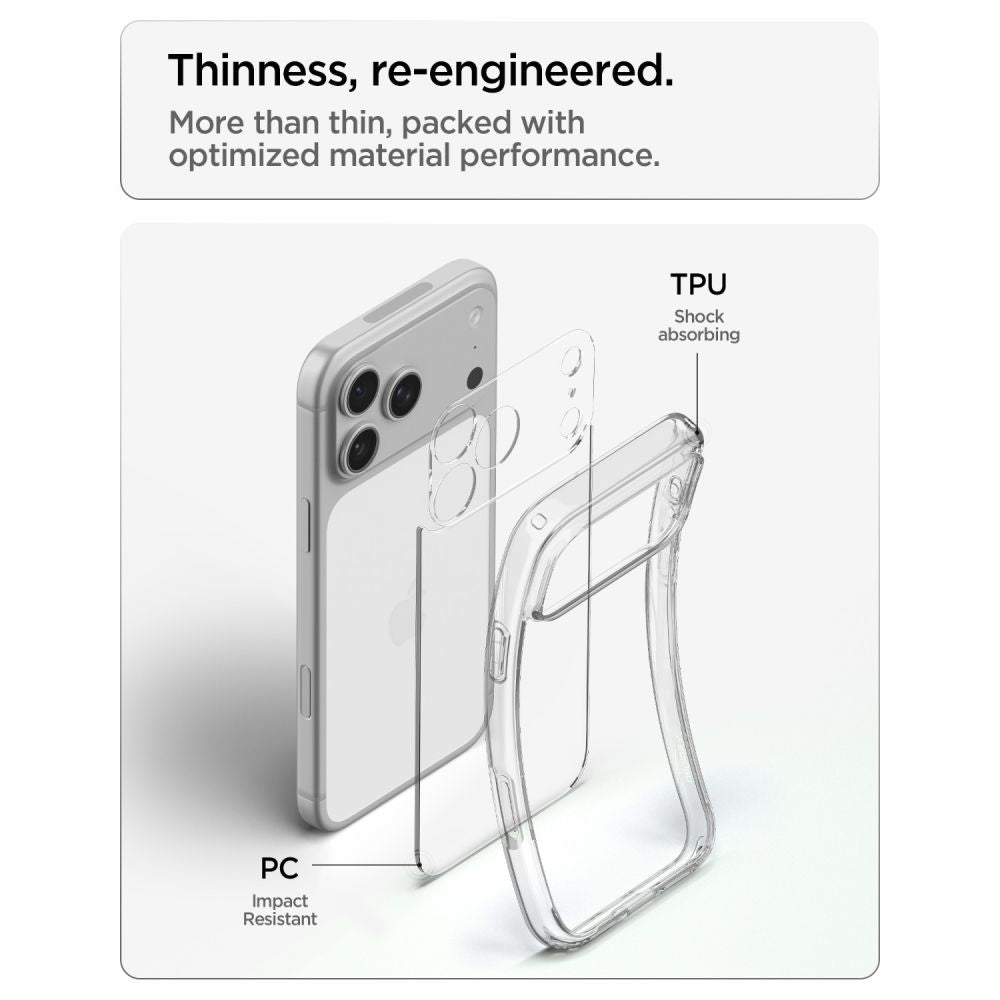 Spigen iPhone 18 Pro / iPhone 17 Pro - Σκληρή Θήκη με Πλαίσιο Σιλικόνης - Ultra Hybrid - Crystal Clear