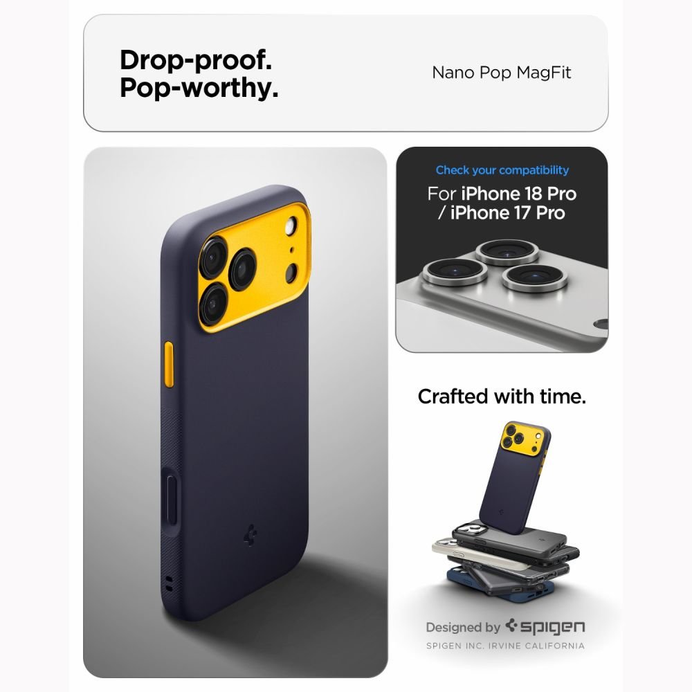 Spigen iPhone 18 Pro / iPhone 17 Pro - Θήκη Σιλικόνης με MagSafe - Nano Pop Mag - Blueberry Navy
