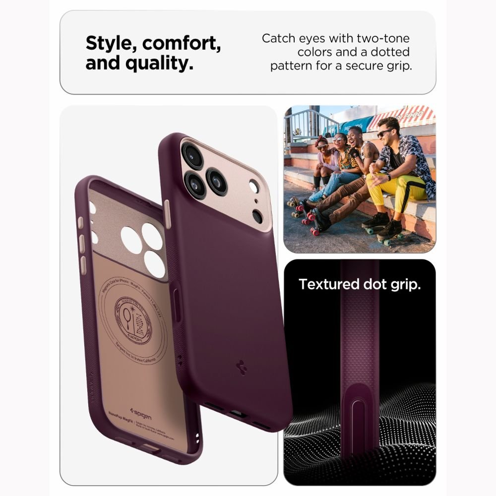 Spigen iPhone 18 Pro / iPhone 17 Pro - Θήκη Σιλικόνης με MagSafe - Nano Pop Mag - Burgundy Bean