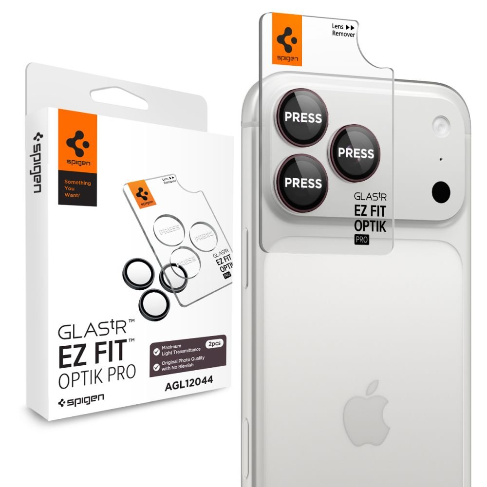 Spigen iPhone 18 Pro / iPhone 18 Pro Max - Αντιχαρακτικό Γυαλί για την Κάμερα - Optik Pro Glas.TR EZ Fit - 2 Τεμάχια - Burgundy