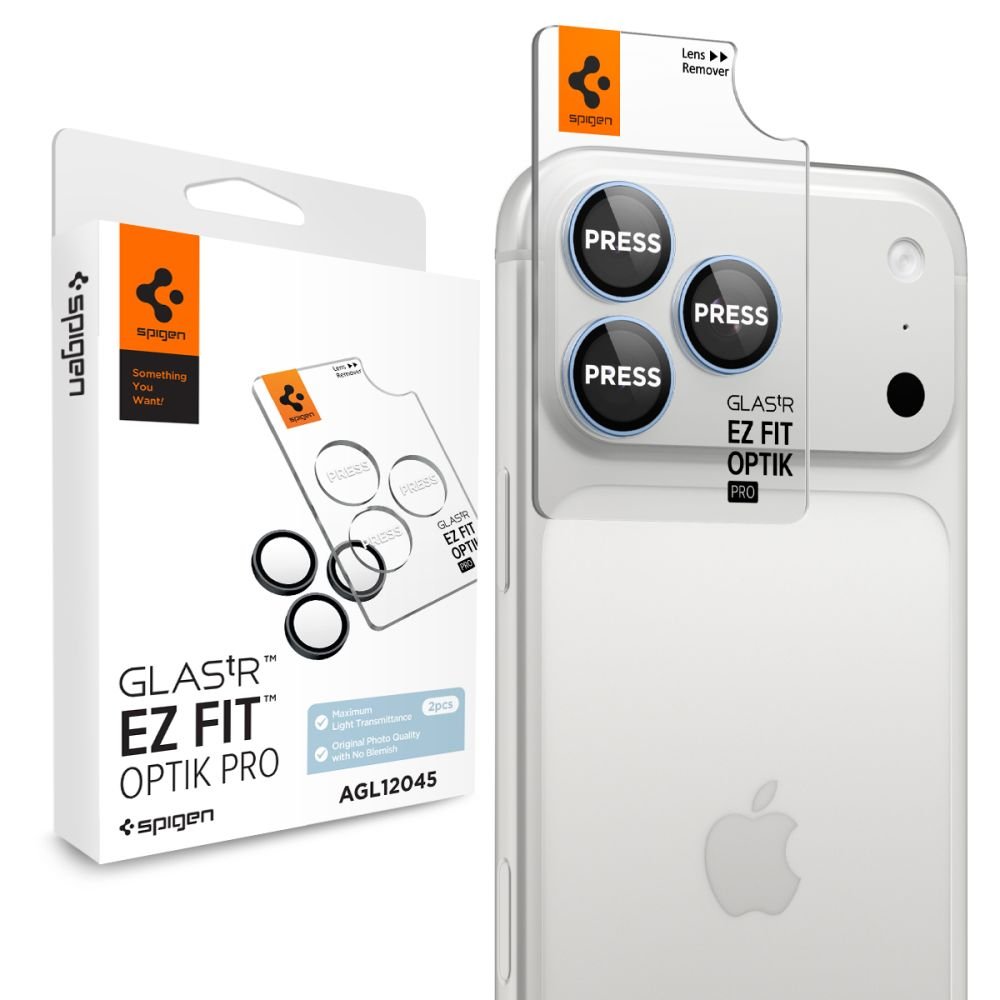 Spigen iPhone 18 Pro / iPhone 18 Pro Max - Αντιχαρακτικό Γυαλί για την Κάμερα - Optik Pro Glas.TR EZ Fit - 2 Τεμάχια - Light Blue
