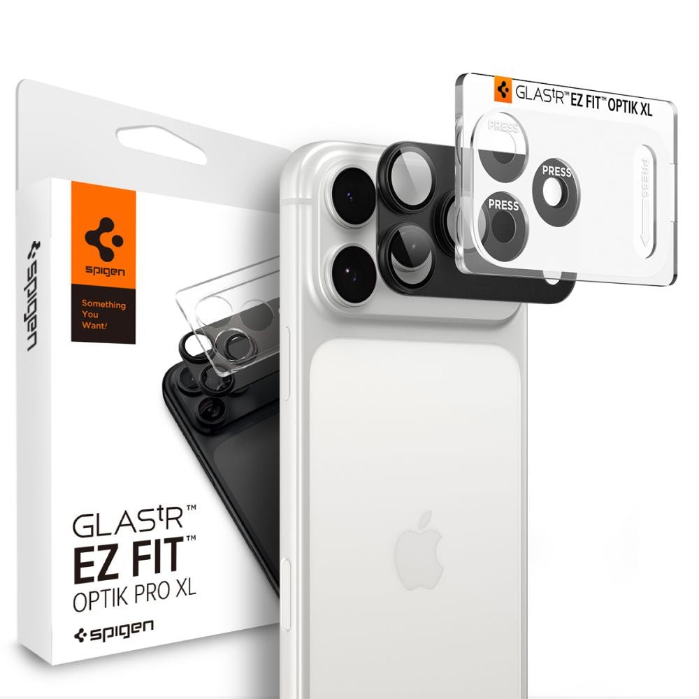 Spigen iPhone 18 Pro Max - Αντιχαρακτικό Γυαλί για την Κάμερα - Optik Pro XL Glas.TR EZ Fit - Dark Grey