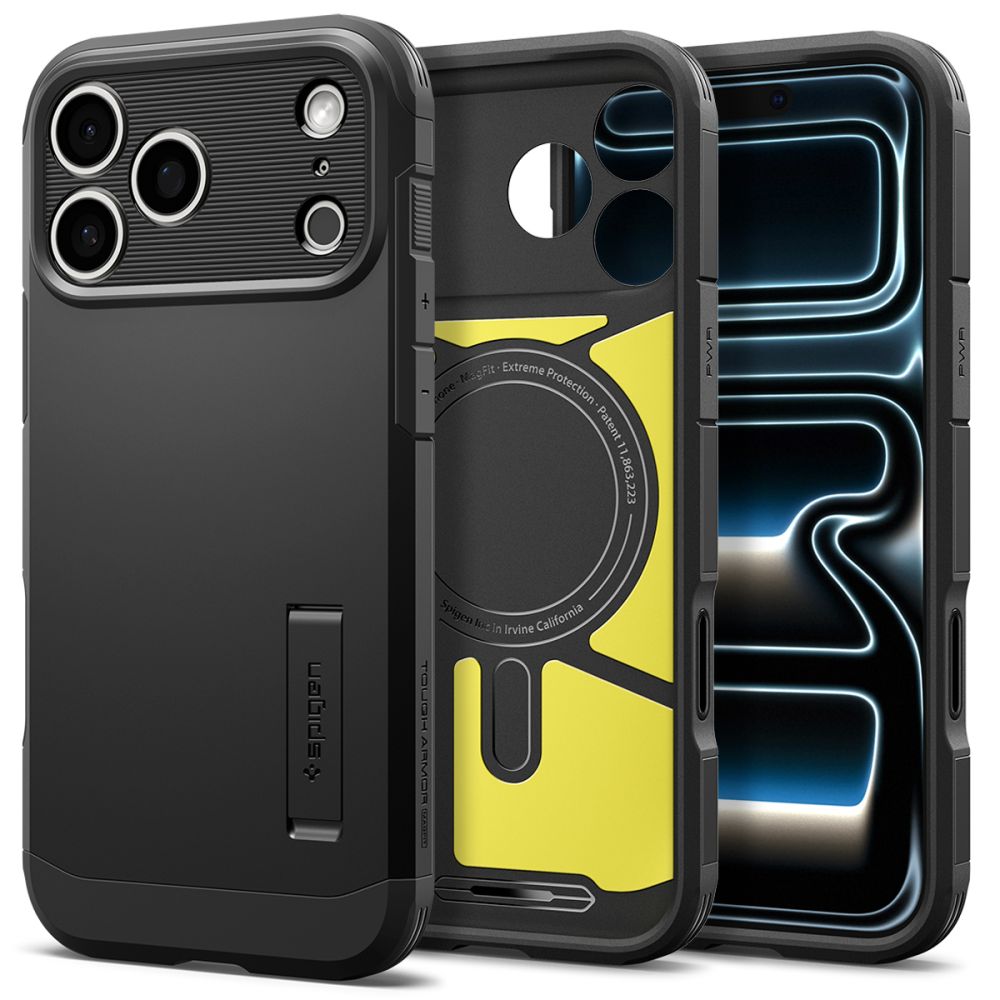 Spigen iPhone 18 Pro Max / iPhone 17 Pro Max - MagSafe Σκληρή Θήκη με Πλαίσιο Σιλικόνης και Σταντ - Tough Armor T Mag - Black