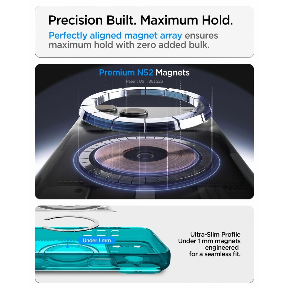 Spigen iPhone 18 Pro Max / iPhone 17 Pro Max - Σκληρή Θήκη με Πλαίσιο Σιλικόνης Και MagSafe - Ultra Hybrid Mag - C-One Bondi Blue