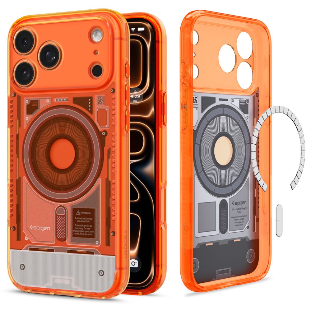 Spigen iPhone 18 Pro Max / iPhone 17 Pro Max - Σκληρή Θήκη με Πλαίσιο Σιλικόνης Και MagSafe - Ultra Hybrid Mag - C-One Tangerine