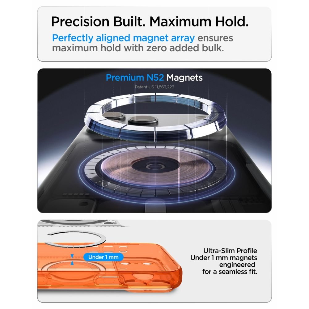 Spigen iPhone 18 Pro Max / iPhone 17 Pro Max - Σκληρή Θήκη με Πλαίσιο Σιλικόνης Και MagSafe - Ultra Hybrid Mag - C-One Tangerine
