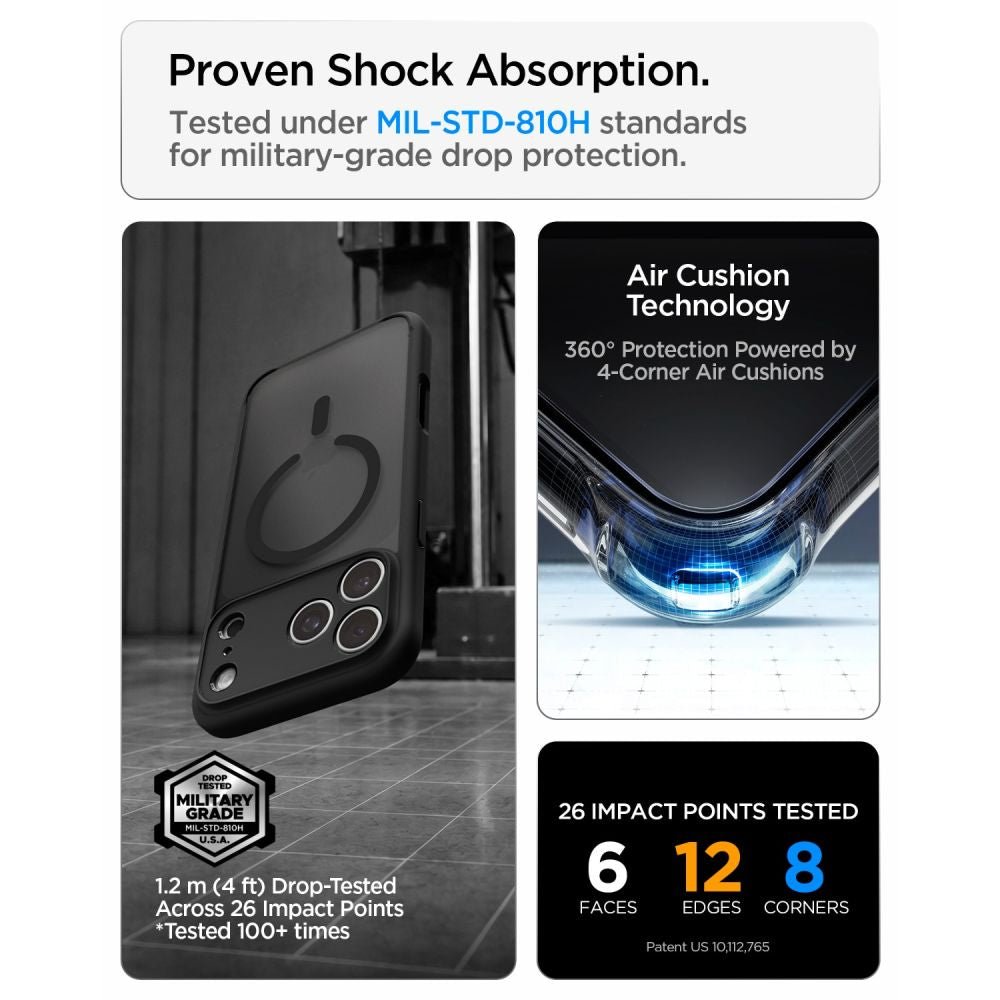 Spigen iPhone 18 Pro Max / iPhone 17 Pro Max - Σκληρή Θήκη με Πλαίσιο Σιλικόνης Και MagSafe - Ultra Hybrid Mag - Frost Black