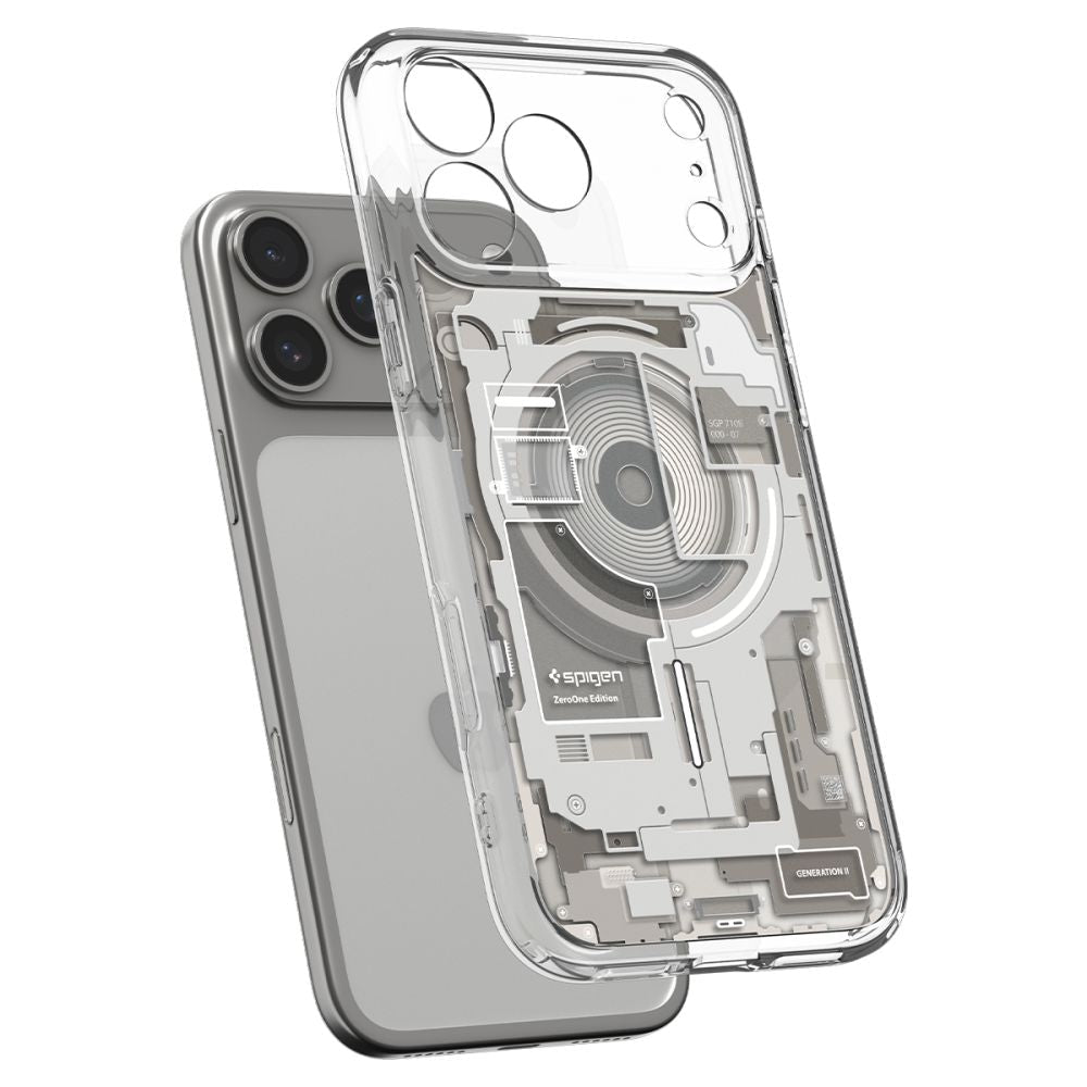 Spigen iPhone 18 Pro Max / iPhone 17 Pro Max - Σκληρή Θήκη με Πλαίσιο Σιλικόνης Και MagSafe - Ultra Hybrid Mag - Zero One Natural Titanium