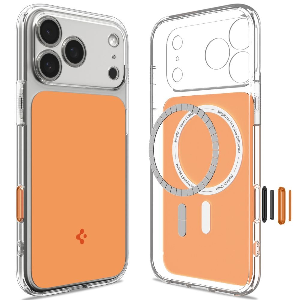 Spigen iPhone 18 Pro Max / iPhone 17 Pro Max - Σκληρή Θήκη με Πλαίσιο Σιλικόνης Και MagSafe - Ultra Hybrid T Mag - Glossy Orange