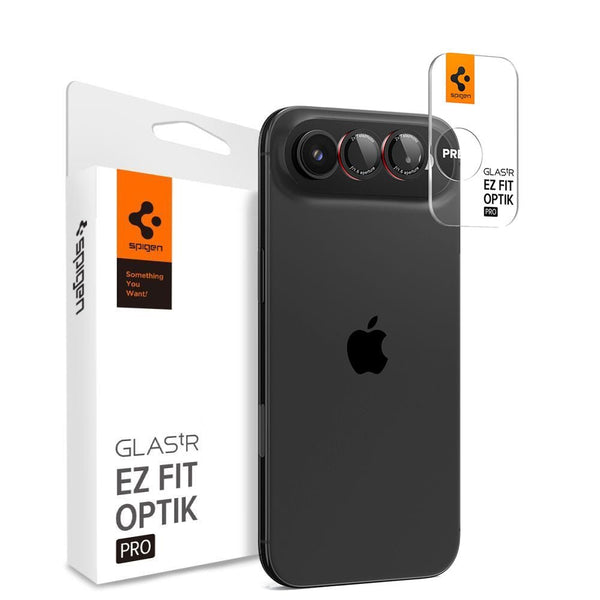 Spigen iPhone Air - Αντιχαρακτικό Γυαλί για την Κάμερα - Optik Pro L - Series Glas.TR EZ Fit - 2 Τεμάχια - Black / Red