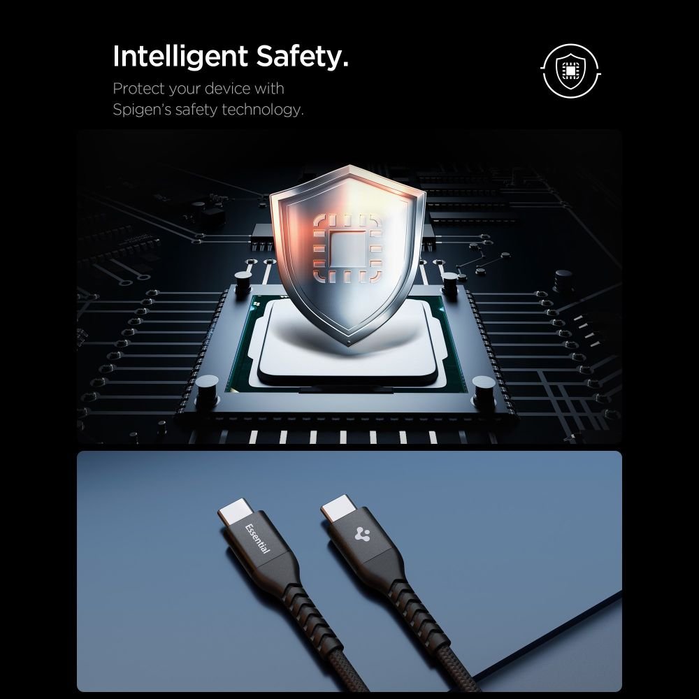 Spigen Καλώδιο Γρήγορης Φόρτισης 100W Type - C to Type - C - Essential EB10010CCA - 100 cm - Black