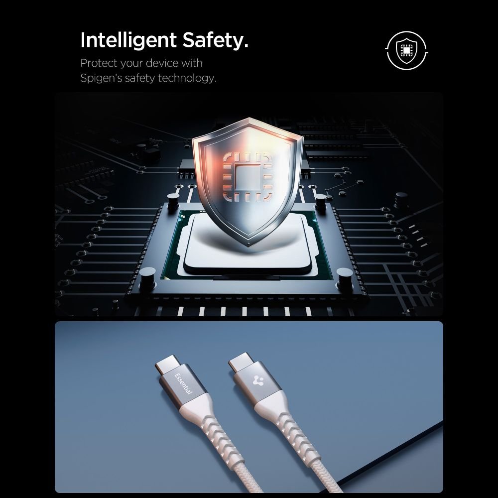 Spigen Καλώδιο Γρήγορης Φόρτισης 100W Type - C to Type - C - Essential EB10010CCA - 100 cm - White