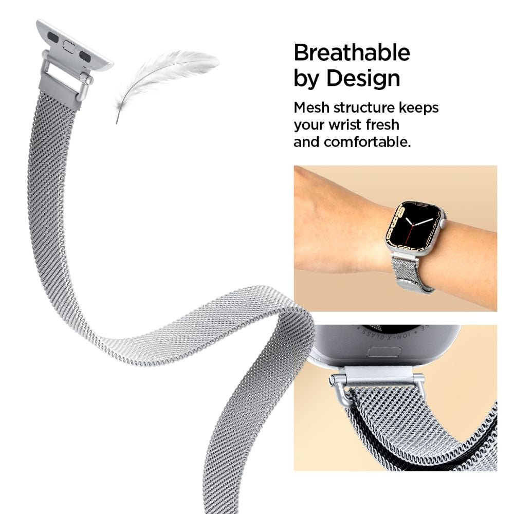 Spigen Λουράκι Apple Watch 8/9/10/11 - SE (1/2/3) - 40/41/42mm - WBM4 Modern Fit - Silver