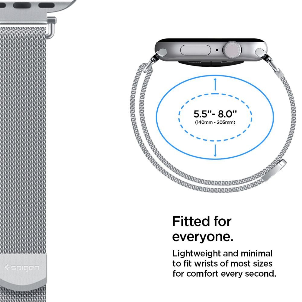 Spigen Λουράκι Apple Watch 8/9/10/11 - SE (1/2/3) - 40/41/42mm - WBM4 Modern Fit - Silver