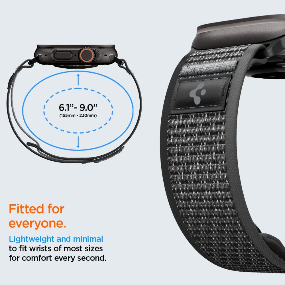 Spigen Λουράκι Apple Watch 8/9/10/11 - SE (1/2/3) - Ultra (1/2/3) – 44/45/46/49mm - Athlex Air 2 - Active Black / Grey