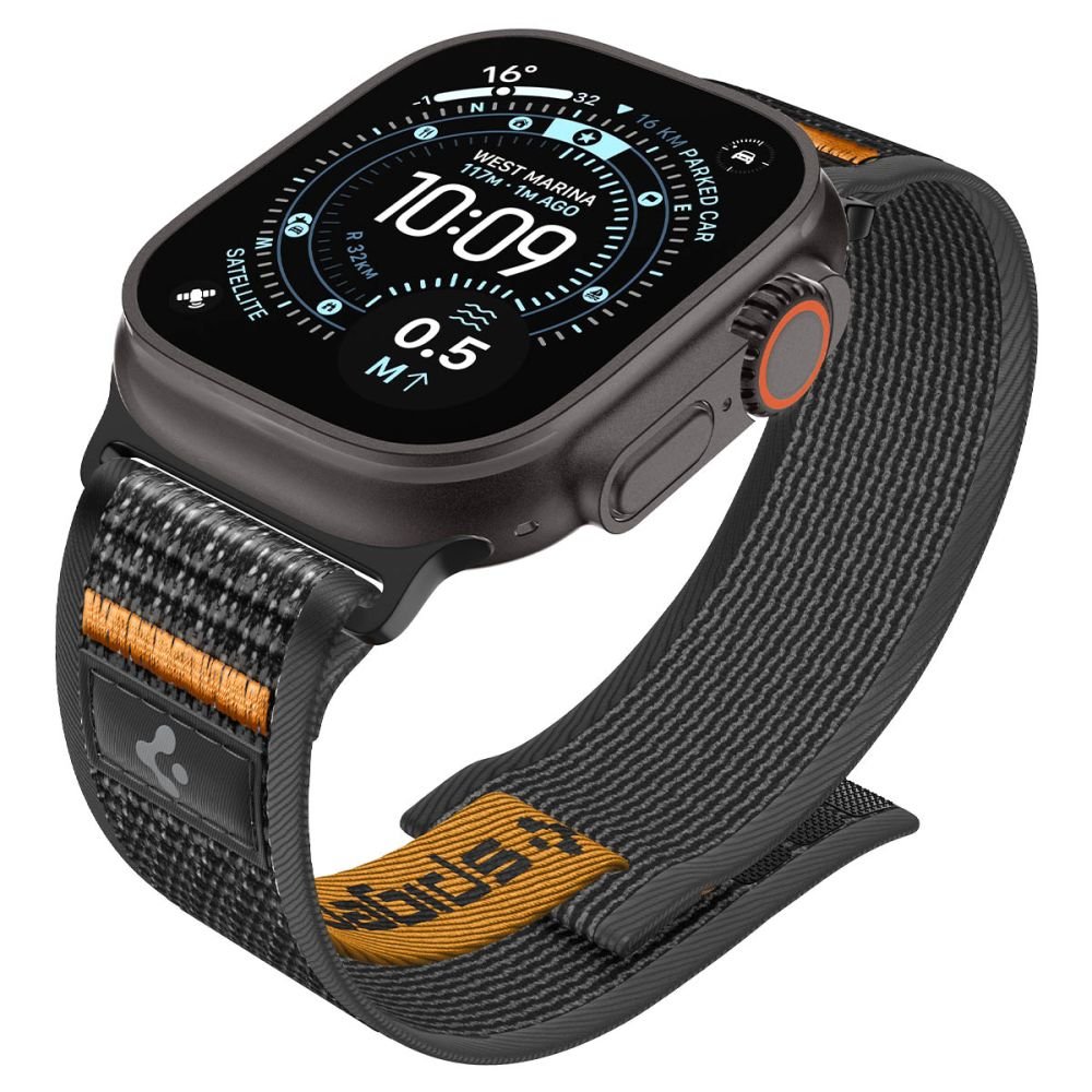 Spigen Λουράκι Apple Watch 8/9/10/11 - SE (1/2/3) - Ultra (1/2/3) – 44/45/46/49mm - Athlex Air 2 - Active Black / Orange