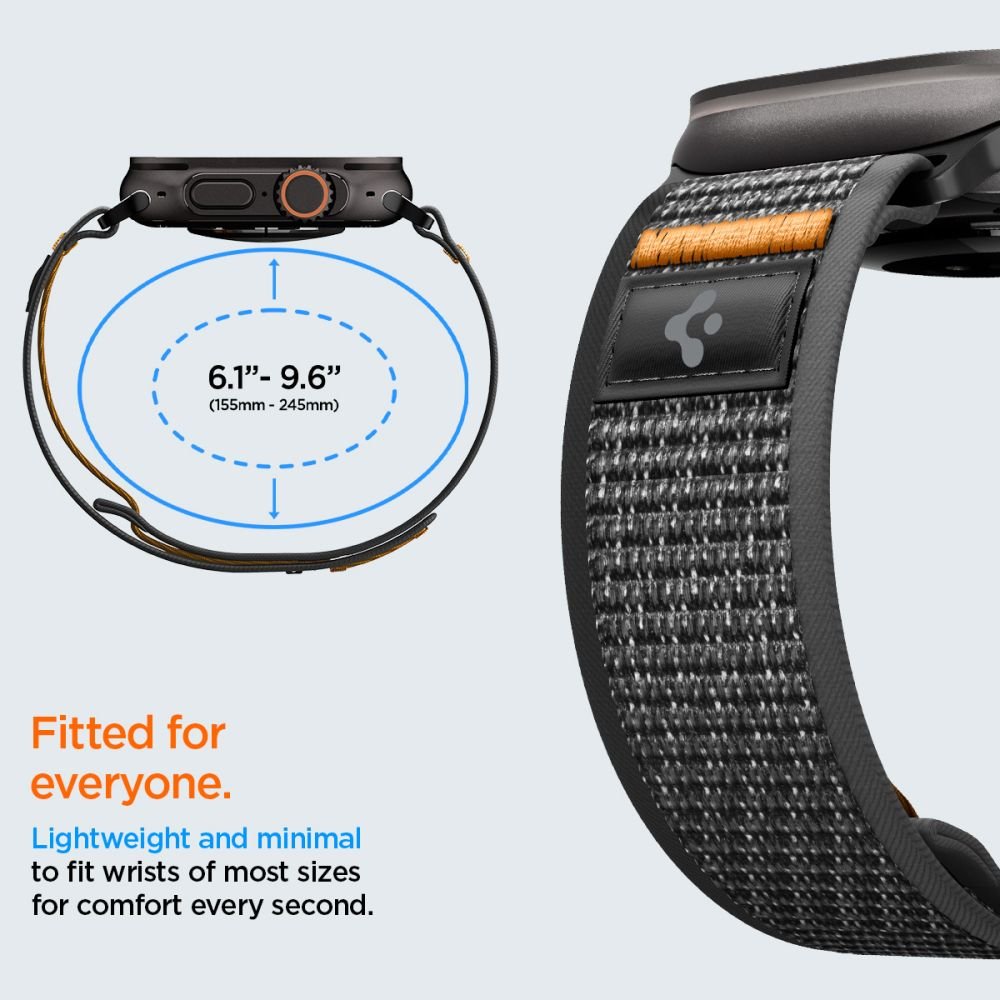 Spigen Λουράκι Apple Watch 8/9/10/11 - SE (1/2/3) - Ultra (1/2/3) – 44/45/46/49mm - Athlex Air 2 - Active Black / Orange