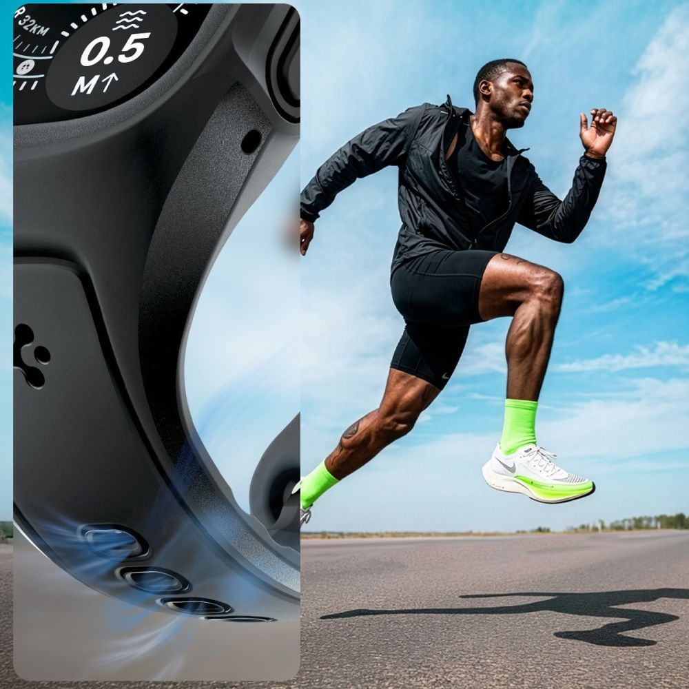 Spigen Λουράκι Apple Watch Ultra (1/2/3) - 49mm με Θήκη Προστασίας και Αντιχαρακτικό Γυαλί Οθόνης - Liquid Air Pro - Black