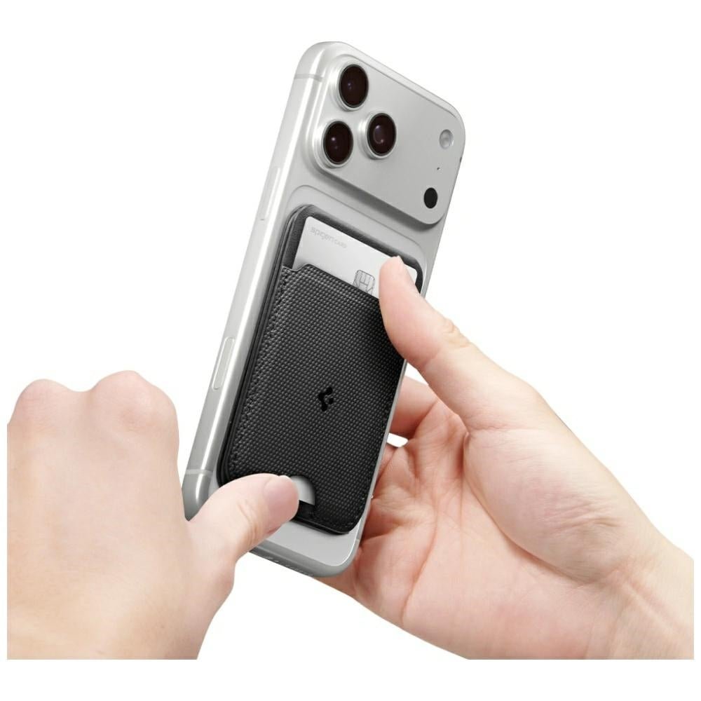 Spigen Μαγνητική Θήκη για Κάρτα και Stand Κινητού από Συνθετικό Δέρμα - S314 - 3 - Black