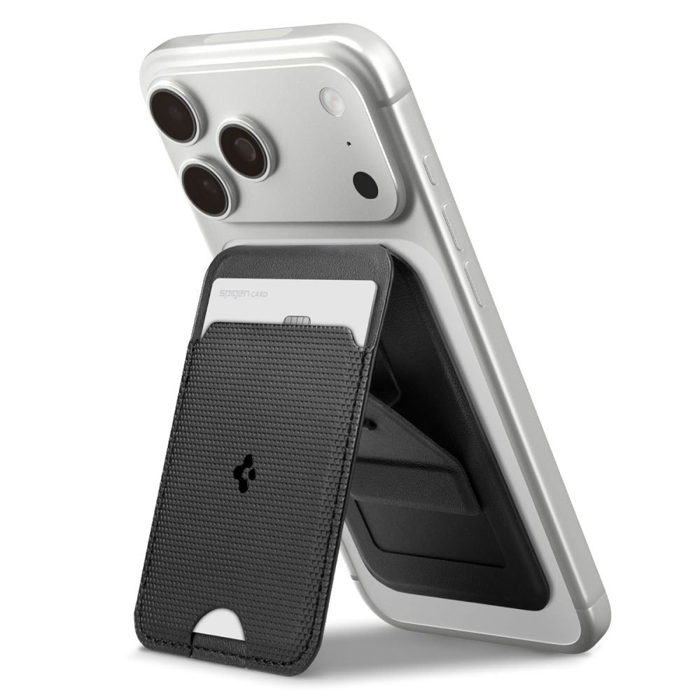 Spigen Μαγνητική Θήκη για Κάρτες και Stand Κινητού από Συνθετικό Δέρμα - S314 - 1 - Black