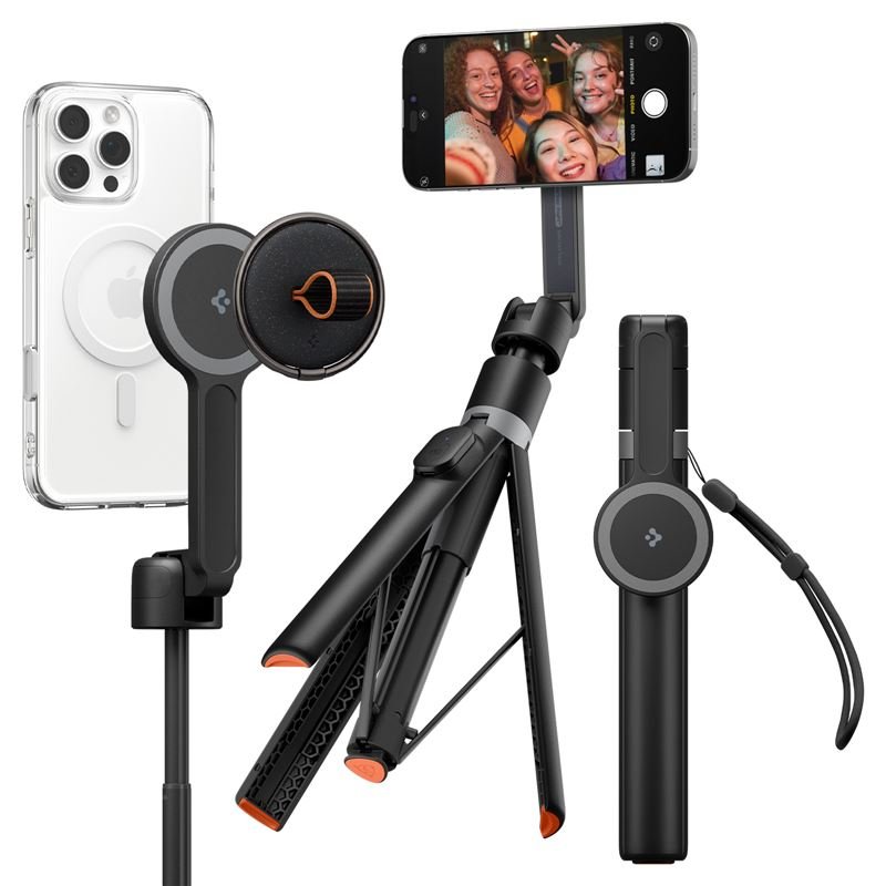 Spigen Ασύρματο MagSafe Selfie Stick με Τρίποδο και Bluetooth Τηλεχειριστήριο - S581W - Black