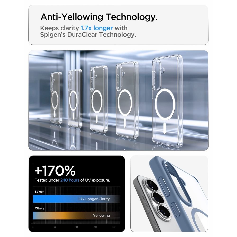 Spigen Samsung Galaxy S26 Plus - Σκληρή Θήκη με Πλαίσιο Σιλικόνης Και MagSafe - Ultra Hybrid Mag - Clear / Light Blue