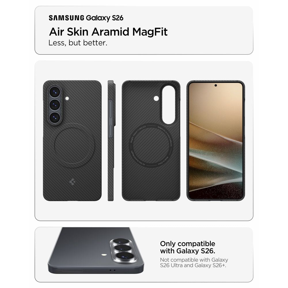 Spigen Samsung Galaxy S26 - Σκληρή Θήκη Aramid Fiber με MagSafe - AirSkin Aramid Mag - Black