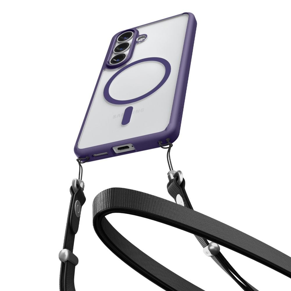 Spigen Samsung Galaxy S26 - Σκληρή Θήκη με Πλαίσιο Σιλικόνης Και MagSafe - Ultra Hybrid Mag - Clear / Deep Purple