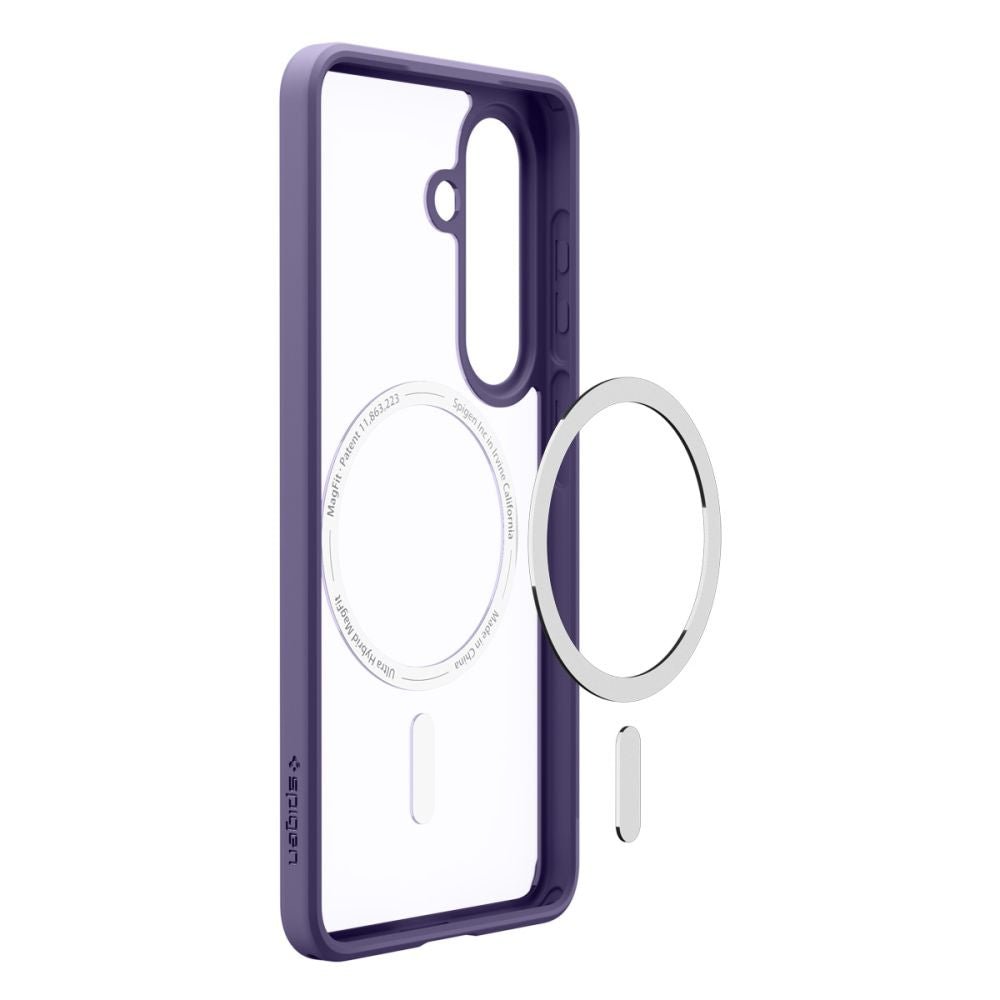 Spigen Samsung Galaxy S26 - Σκληρή Θήκη με Πλαίσιο Σιλικόνης Και MagSafe - Ultra Hybrid Mag - Clear / Deep Purple