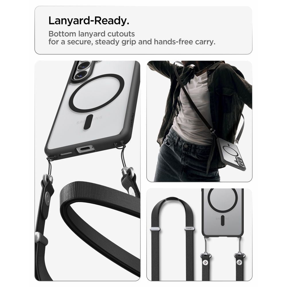 Spigen Samsung Galaxy S26 - Σκληρή Θήκη με Πλαίσιο Σιλικόνης Και MagSafe - Ultra Hybrid Mag - Clear / Matte Black