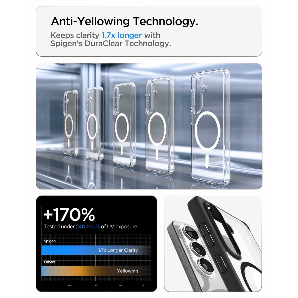 Spigen Samsung Galaxy S26 - Σκληρή Θήκη με Πλαίσιο Σιλικόνης Και MagSafe - Ultra Hybrid Mag - Clear / Matte Black