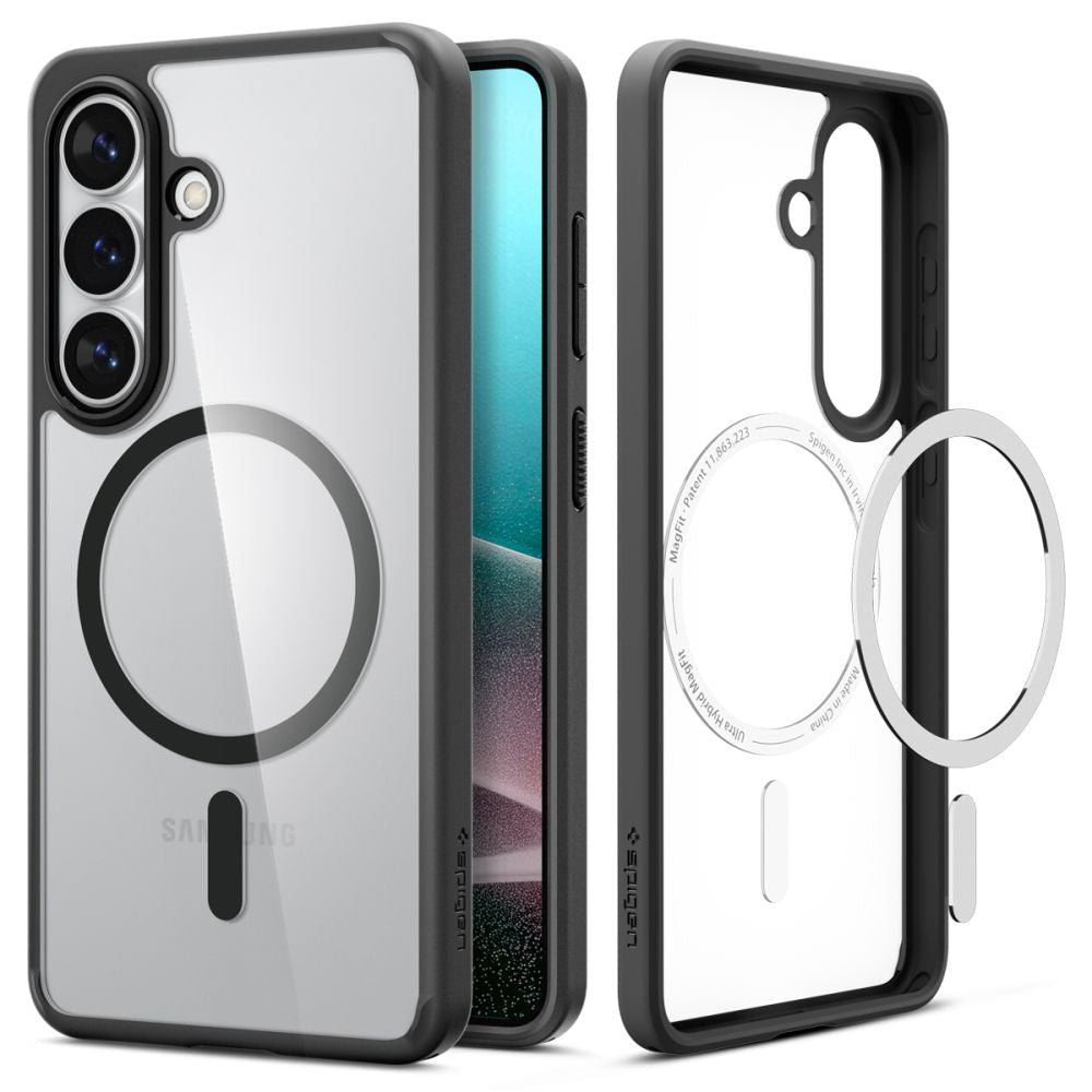 Spigen Samsung Galaxy S26 - Σκληρή Θήκη με Πλαίσιο Σιλικόνης Και MagSafe - Ultra Hybrid Mag - Clear / Matte Black