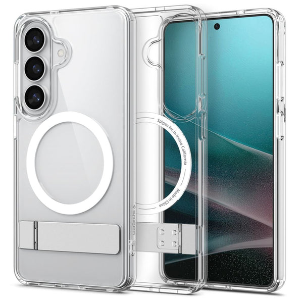 Spigen Samsung Galaxy S26 - Σκληρή Θήκη με Πλαίσιο Σιλικόνης και Stand - Ultra Hybrid S MagSafe - Clear / White