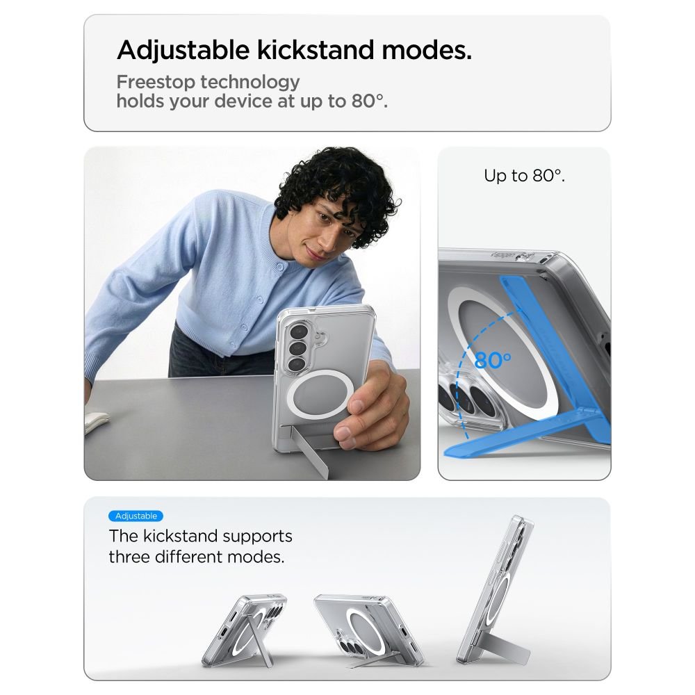 Spigen Samsung Galaxy S26 - Σκληρή Θήκη με Πλαίσιο Σιλικόνης και Stand - Ultra Hybrid S MagSafe - Clear / White