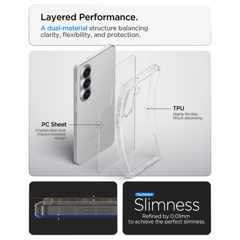Spigen Samsung Galaxy S26 Σκληρή Θήκη με Πλαίσιο Σιλικόνης - Ultra Hybrid - Crystal Clear