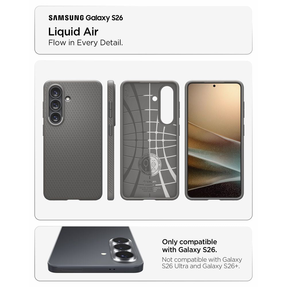 Spigen Samsung Galaxy S26 Θήκη Σιλικόνης - Liquid Air - Marble Grey
