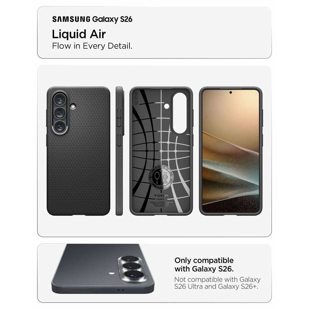 Spigen Samsung Galaxy S26 Θήκη Σιλικόνης - Liquid Air - Matte Black