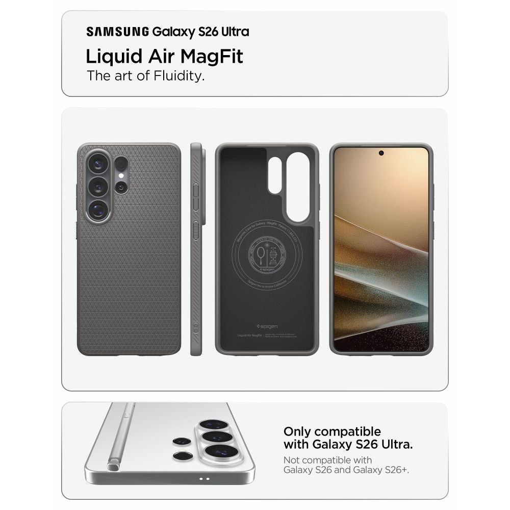 Spigen Samsung Galaxy S26 Ultra Liquid Air Mag - Θήκη Σιλικόνης με Magsafe - Marble Grey