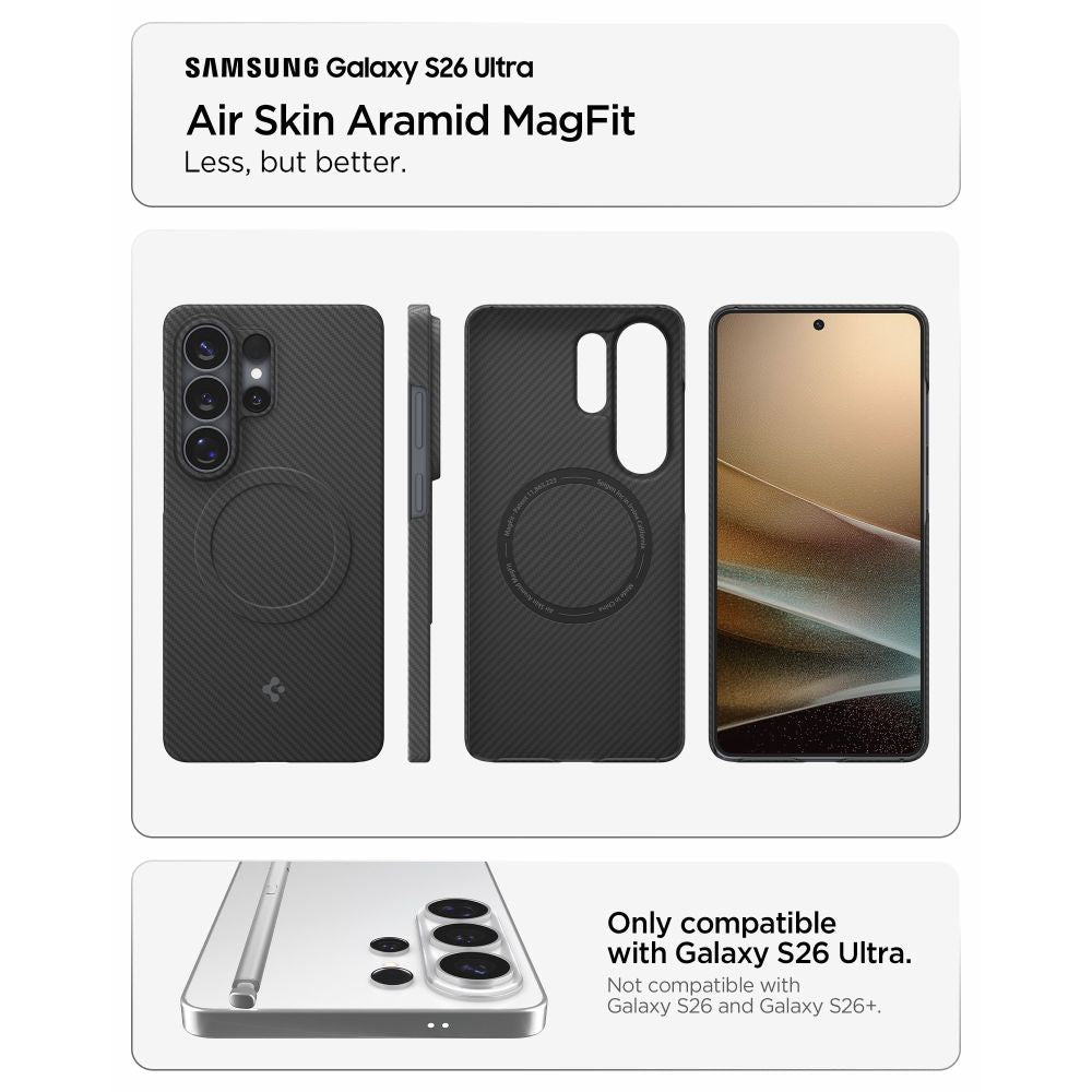 Spigen Samsung Galaxy S26 Ultra - Σκληρή Θήκη Aramid Fiber με MagSafe - AirSkin Aramid Mag - Black