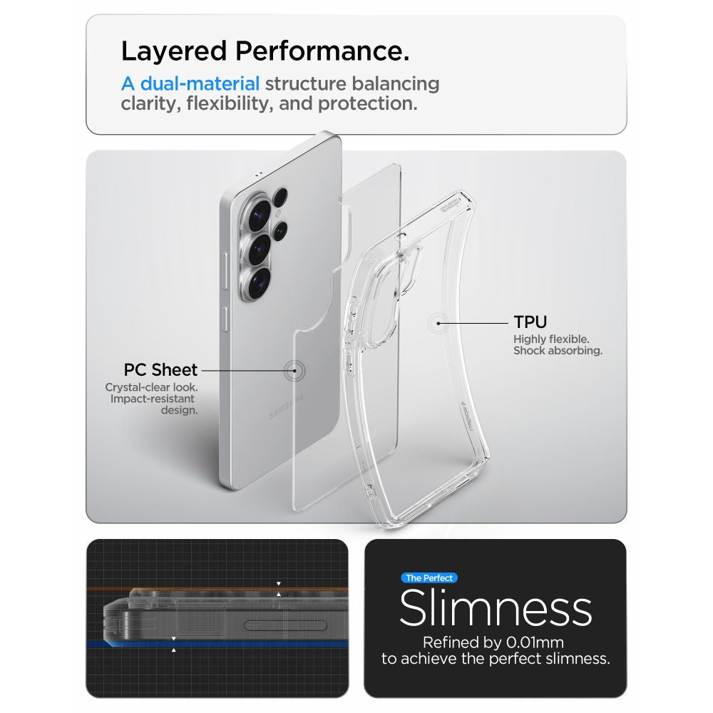 Spigen Samsung Galaxy S26 Ultra - Σκληρή Θήκη με Πλαίσιο Σιλικόνης - Ultra Hybrid - Crystal Clear