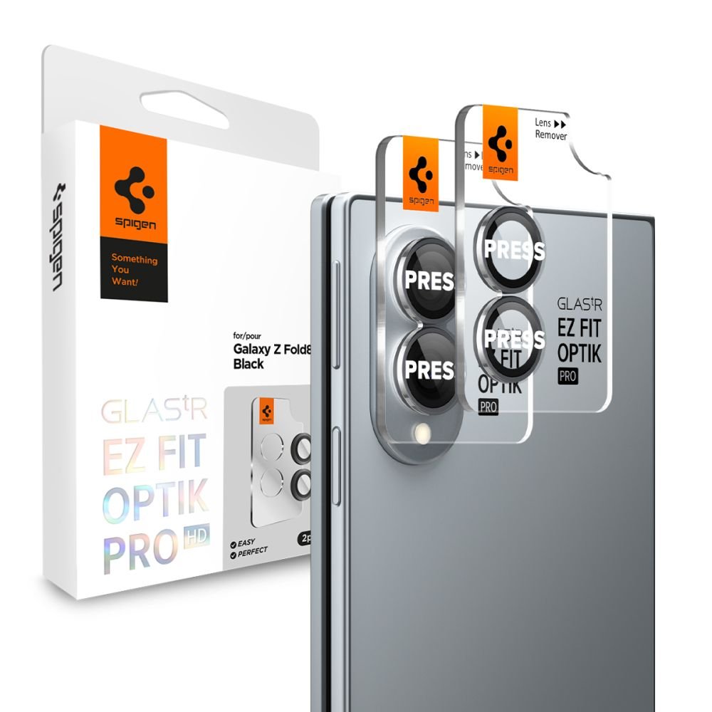 Spigen Samsung Galaxy Z Fold8 - Αντιχαρακτικό Γυαλί για την Κάμερα - Optik Pro HD Glas.TR EZ Fit - 2 Τεμάχια - Black