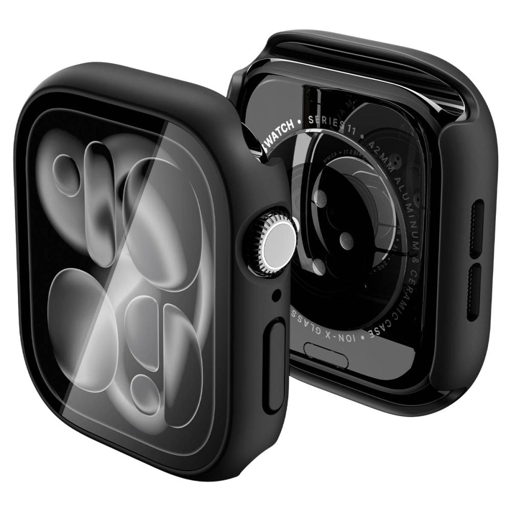 Spigen Θήκη Apple Watch 10 / 11 - 42mm Thin Fit 360 με Προστασία Οθόνης - Black