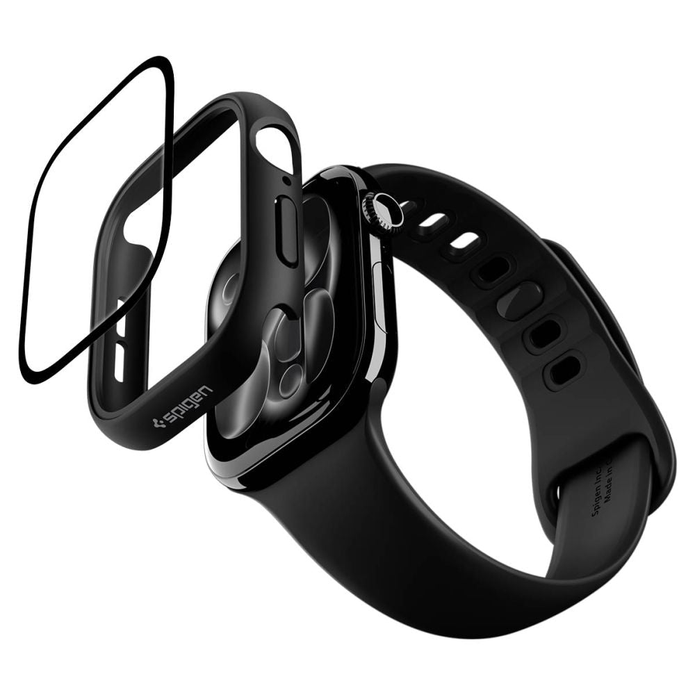 Spigen Θήκη Apple Watch 10 / 11 - 46mm Thin Fit 360 με Προστασία Οθόνης - Black