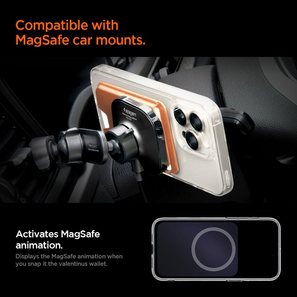 Spigen Universal Θήκη για Κάρτες - Valentinus MagFit+ MagSafe Card Holder - Metallic Orange