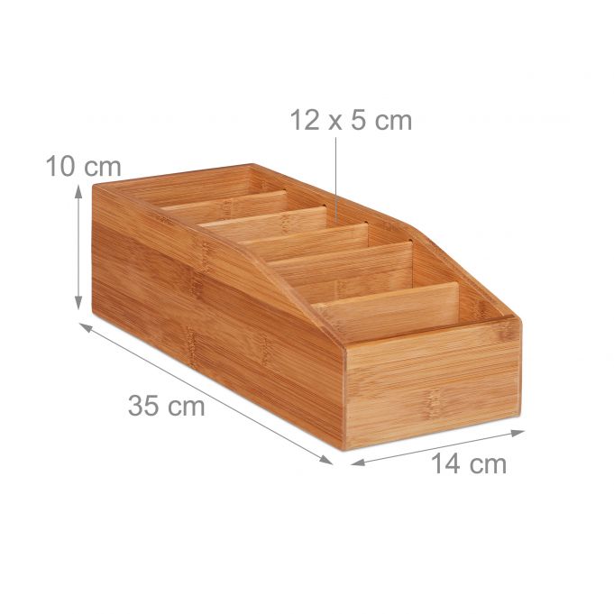 Relaxdays Κουτί Αποθήκευσης από Bamboo - Natural - 4052025246020