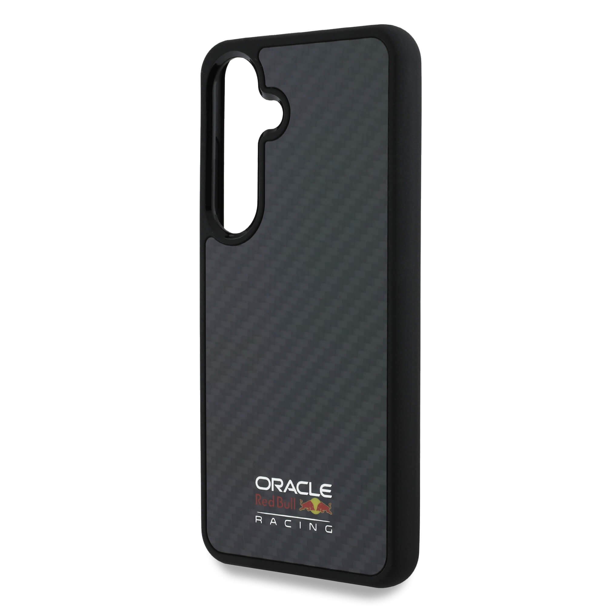 Red Bull Samsung Galaxy S25 - Real Carbon Fiber Shiny Logo - MagSafe Σκληρή Θήκη με Πλαίσιο Σιλικόνης - Black - RBHMS25S24CFILSK