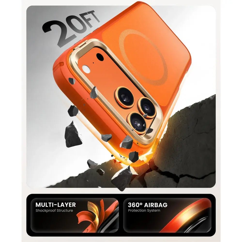 Supcase iPhone 17 Pro Max - IBLSN Ares Flip Mag - MagSafe Σκληρή Θήκη με Πλαίσιο Σιλικόνης και Προστασία Οθόνης και Stand - Coral
