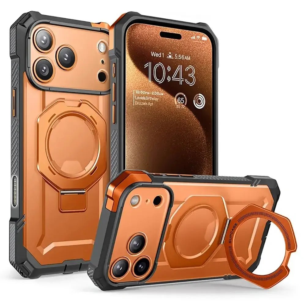 Supcase iPhone 17 Pro Max - UB Grip Mag - Σκληρή Θήκη με MagSafe και Stand - Clear / Coral