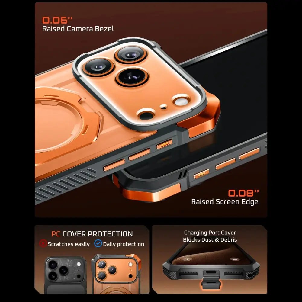 Supcase iPhone 17 Pro Max - UB Grip Mag - Σκληρή Θήκη με MagSafe και Stand - Clear / Coral