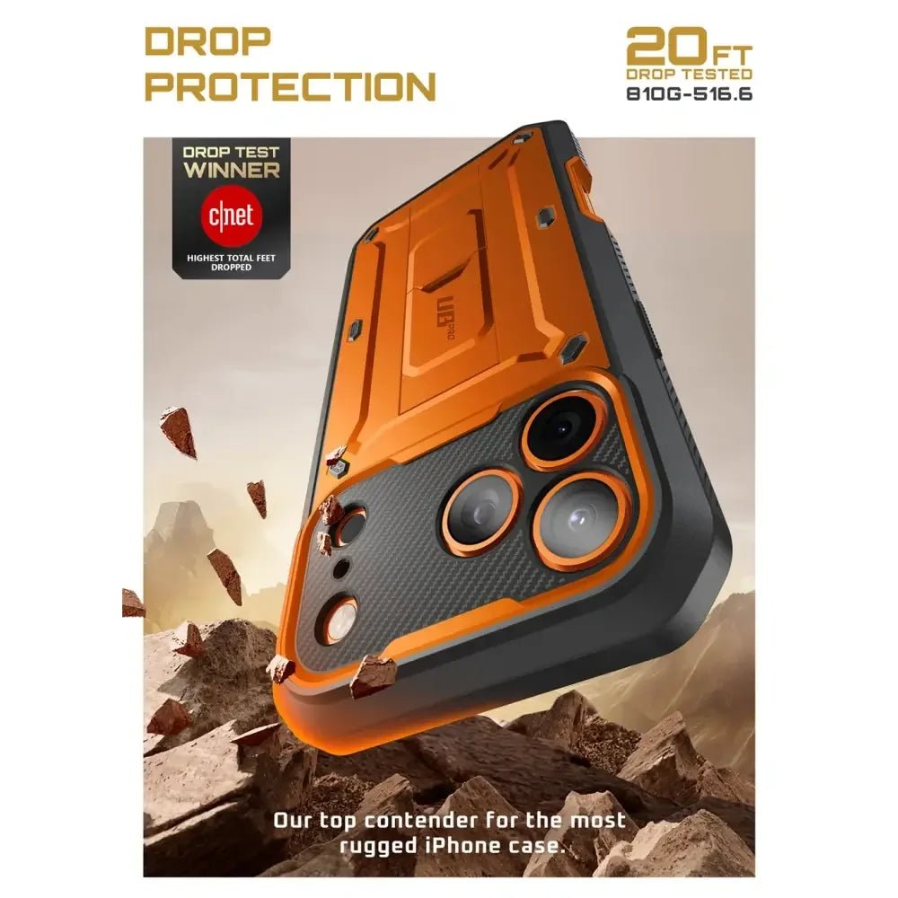 Supcase iPhone 17 Pro Max - Unicorn Beetle Pro - Σκληρή Θήκη με Προστασία Οθόνης και Stand - Coral